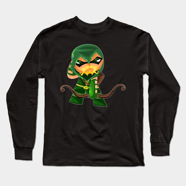 Green Arrow Long Sleeve T-Shirt by vancamelot